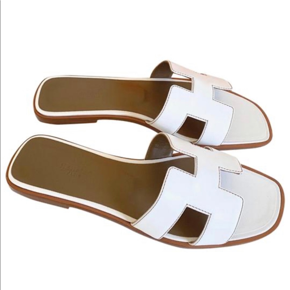 Hermès Oran Sandals (white) Size 36